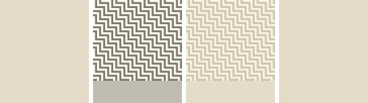 undyed white: flat patch, old woven patch measuring much darker, calibrated woven patch with compressed sheen, and calibrated 2px-per-thread patch, both measuring true