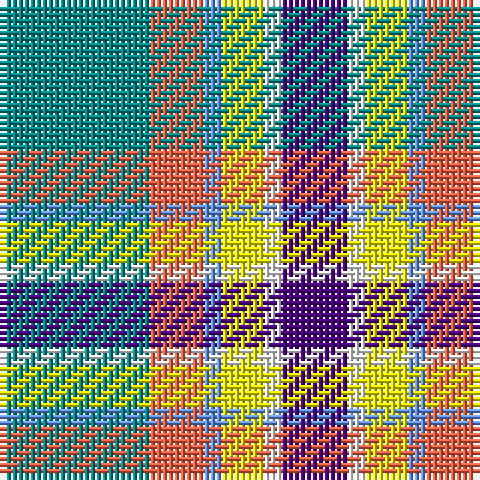 Ba/25 O9 B3 Y7 W3 P/11 tartan Tartan detail