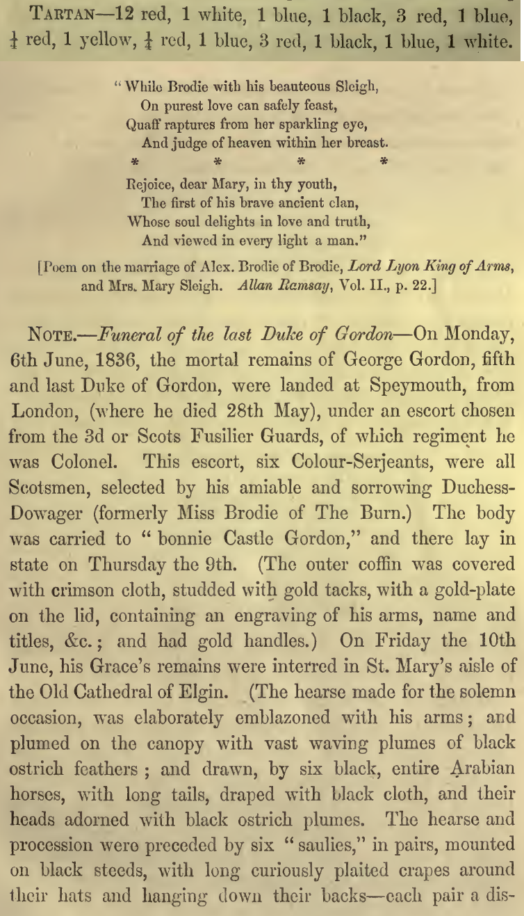 Brodie of that Ilk and The Burn: the source's printed listing, scanned