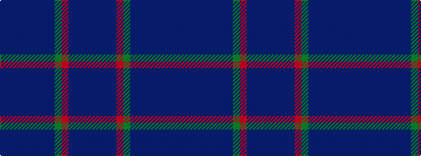 idealised woven sample of pattern BBBBBBBBGRBBBB