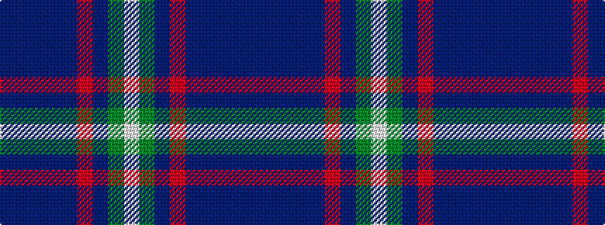 idealised woven sample of pattern BBBBBRBGW