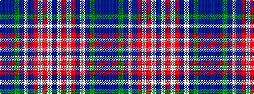 idealised woven sample of pattern BBBGBWBRWRWB