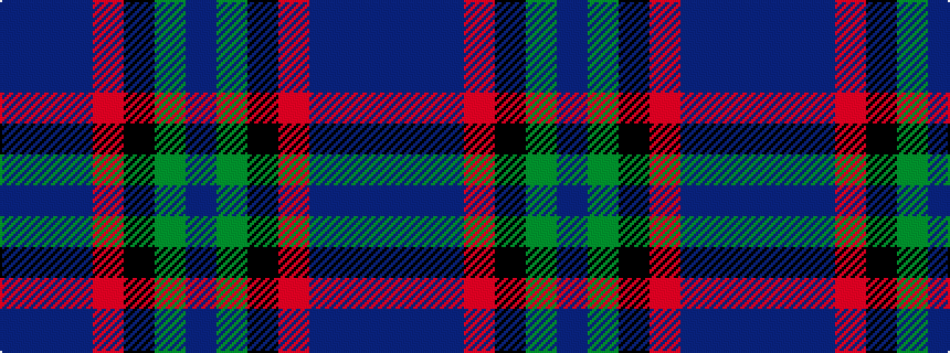 idealised woven sample of pattern BBBRKGB