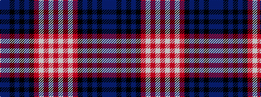 idealised woven sample of pattern BBKBKBKRWRWR