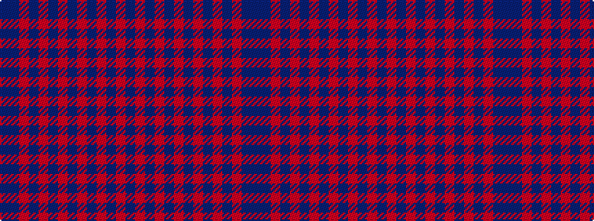 idealised woven sample of pattern BBRBRBRBRBRBRB