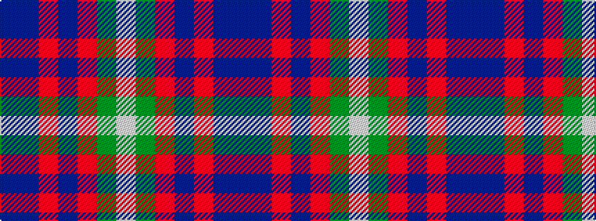 idealised woven sample of pattern BBRBRGW