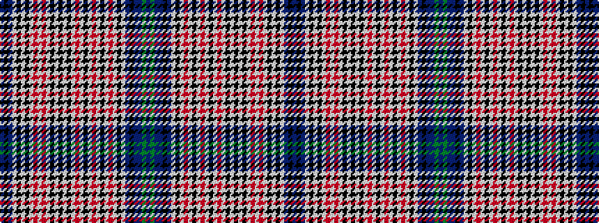 idealised woven sample of pattern BGBBKBWKWRWKWRWKWRWKWKWKWRWRWKWKWBKB