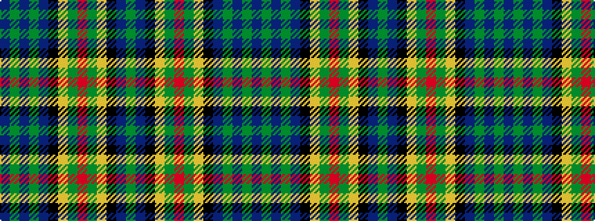 idealised woven sample of pattern BGBGBKYGRGYKBG