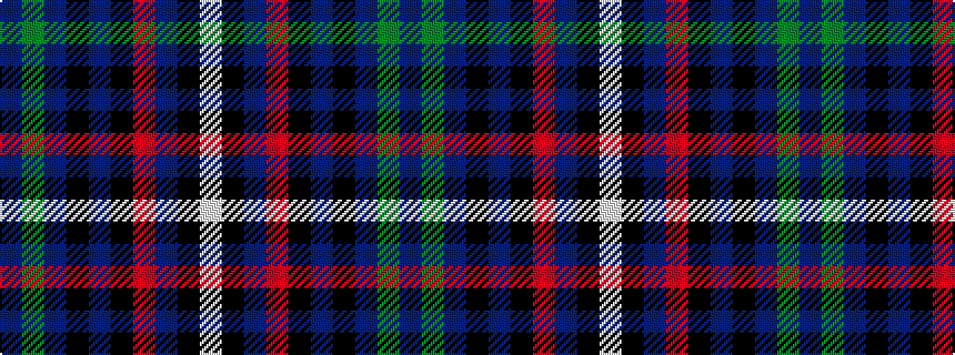 idealised woven sample of pattern BGBKBKRBKW