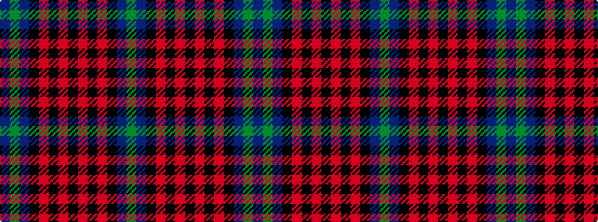 idealised woven sample of pattern BGBKRKRKRKRKBG
