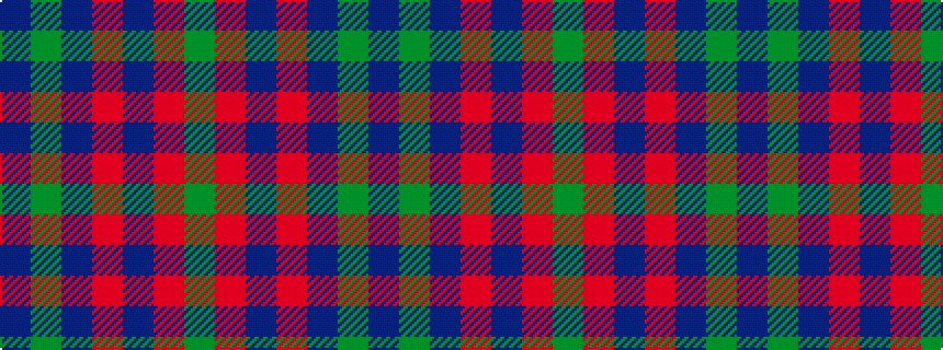 idealised woven sample of pattern BGBRBRG