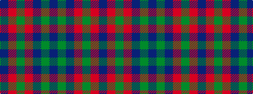 idealised woven sample of pattern BGBRGRB
