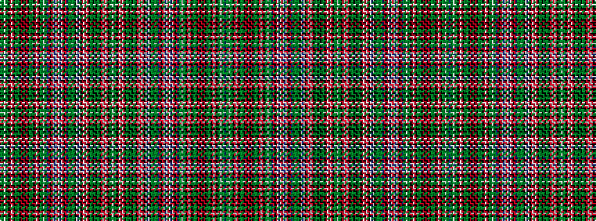 idealised woven sample of pattern BGGWGGKRWRKGGGKRKRKRKGGGKRWRKGGWGGBRKRWBWRWBWRKRBGGGGGKWBWKRWRWRKGGKGKGGKRWRWRKGGW
