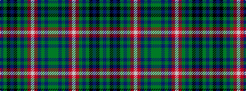 idealised woven sample of pattern BGKBKGBGRWRBGBGG