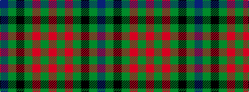 idealised woven sample of pattern BGKGRGR