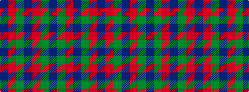 idealised woven sample of pattern BGRBGRB