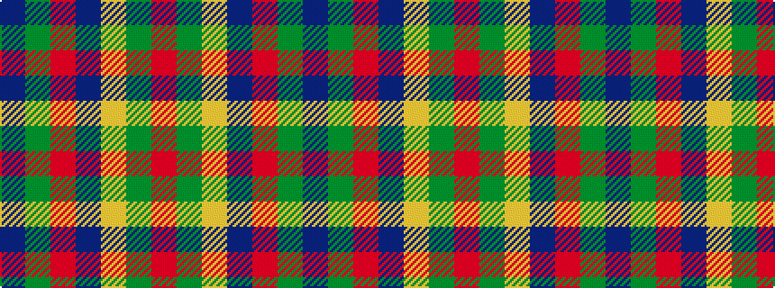idealised woven sample of pattern BGRBYGR