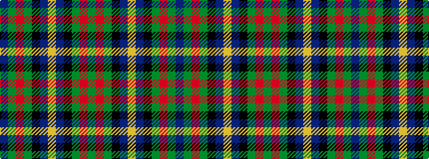 idealised woven sample of pattern BGRGKBYBKGRG