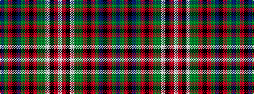 idealised woven sample of pattern BGRKBGRKRGGWKRW