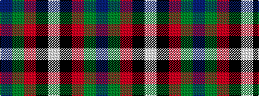 idealised woven sample of pattern BGRKW