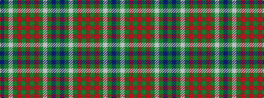 idealised woven sample of pattern BGWGRGRGRGWGBG