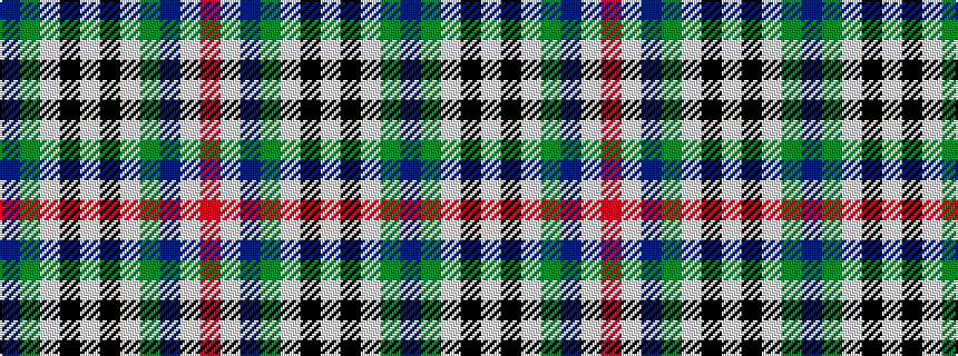idealised woven sample of pattern BGWKWKWGBWR