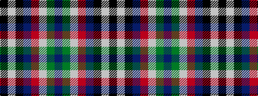 idealised woven sample of pattern BGWRBKWK