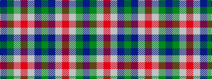 idealised woven sample of pattern BGWRWBG