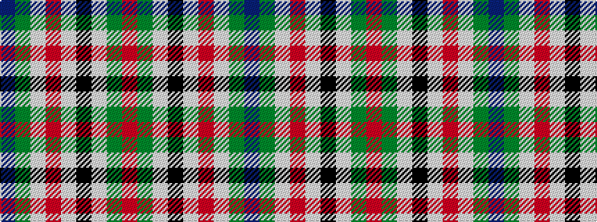 idealised woven sample of pattern BGWRWKWGR