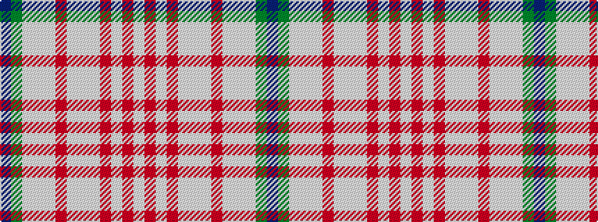 idealised woven sample of pattern BGWWWRWWWRWRW