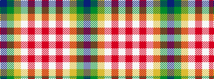 idealised woven sample of pattern BGYWRWR