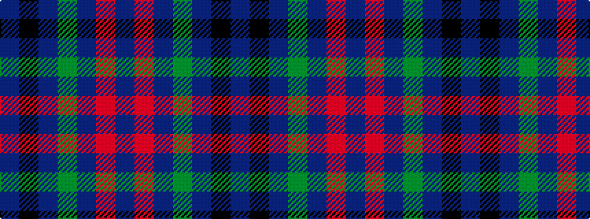idealised woven sample of pattern BKBGBRB