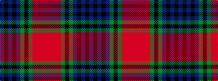 idealised woven sample of pattern BKBKBGKGRRRR