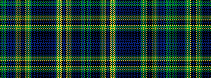 idealised woven sample of pattern BKBKBKBKBGYGYKBKYGYGBKBKBKGBGK
