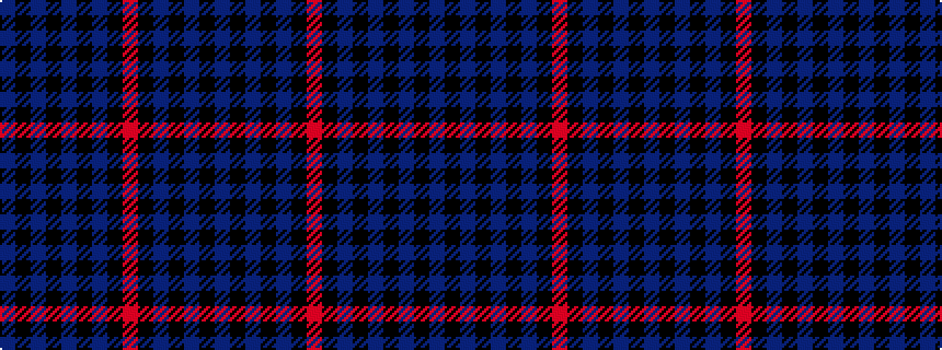 idealised woven sample of pattern BKBKBKBKRKBKBKB