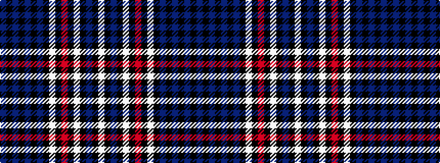 idealised woven sample of pattern BKBKBKBKWKRKWKBKW