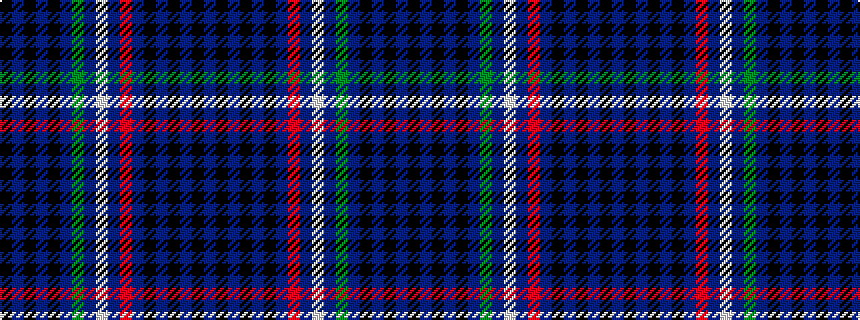 idealised woven sample of pattern BKBKBKBRBWBGBKBKBK