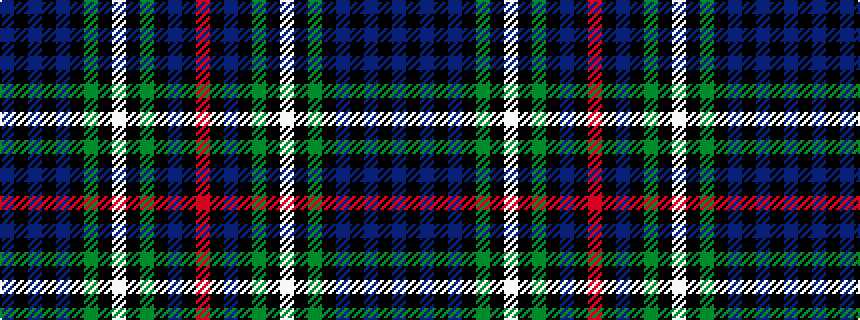 idealised woven sample of pattern BKBKBKGKWKGKBKR