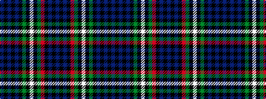 idealised woven sample of pattern BKBKBKGKWKGRKBKB