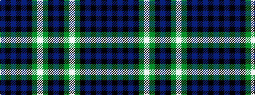 idealised woven sample of pattern BKBKBKGWGKB