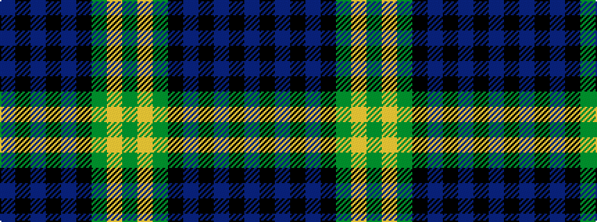 idealised woven sample of pattern BKBKBKGYG