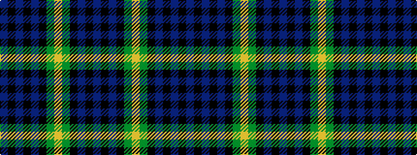 idealised woven sample of pattern BKBKBKGYGKBKB