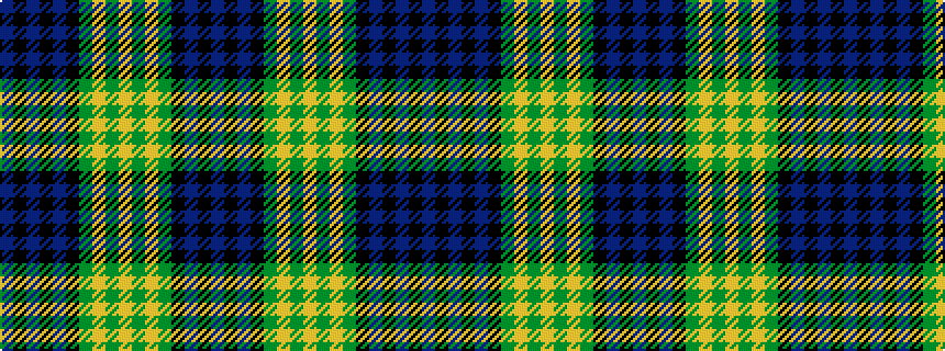 idealised woven sample of pattern BKBKBKGYGYGYGKBKB