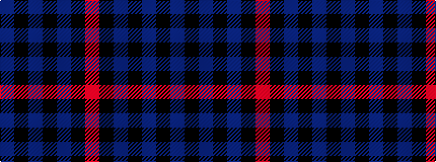 idealised woven sample of pattern BKBKBKR