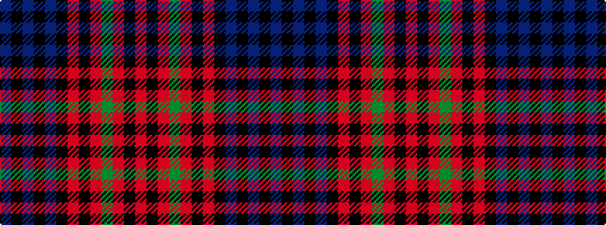 idealised woven sample of pattern BKBKBKRKRGRKR