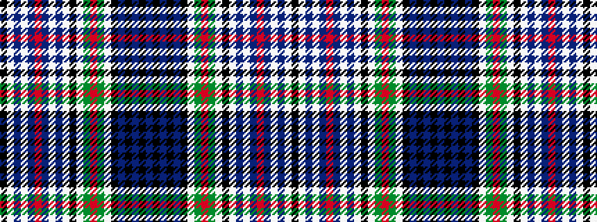 idealised woven sample of pattern BKBKBKWGRGWKWBWBRBWBWK