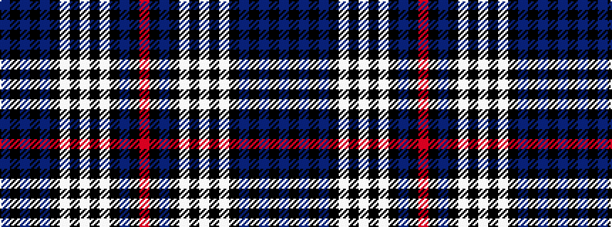idealised woven sample of pattern BKBKBKWKWKWKBKR
