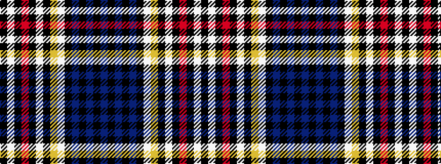 idealised woven sample of pattern BKBKBKWYKWKRKWK