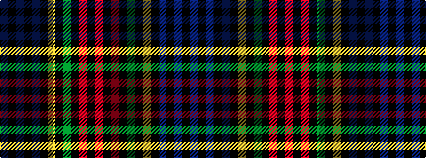 idealised woven sample of pattern BKBKBKYKGKRKR
