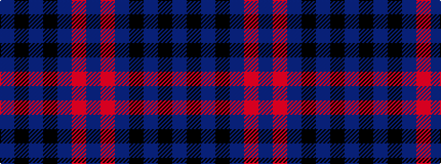 idealised woven sample of pattern BKBKBRB